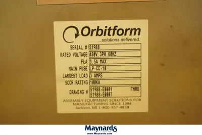 USED 2018 Orbitform P-845