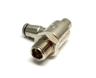 USED CAMOZZI RIGHT ANGLE FLOW CONTROL VALVE 1/8" NPT TO 5/32" TUBE O.D.