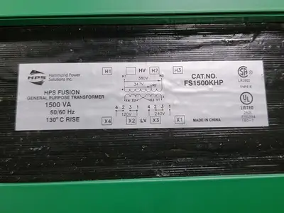 NEW HAMMOND POWER SOLUTIONS INC. FS1500KHP