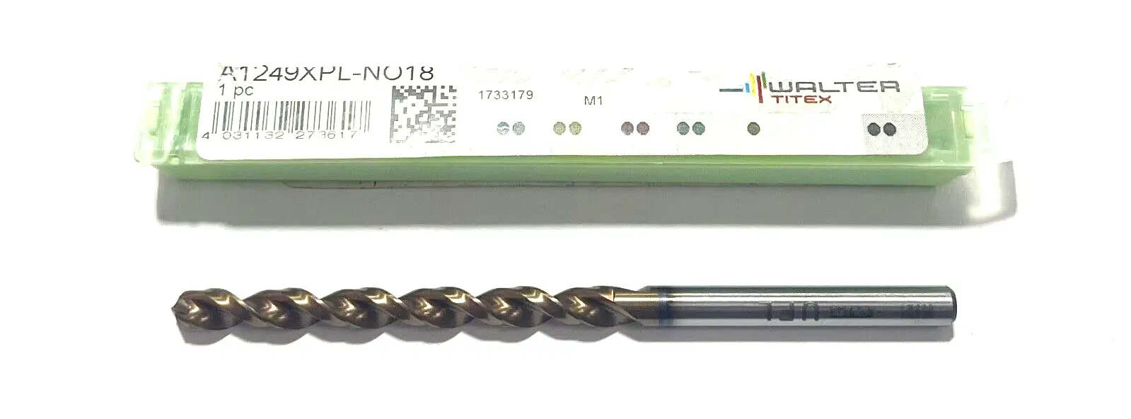 Walter-Titex No.18 HSSE Deep Hole Drill 8xD AlCrN Coating 2 Flute