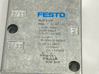VL/O-3-1/4 | Festo  Pneumatic Valve 3/2-Way 1/4" Ports 9984 - New Other
