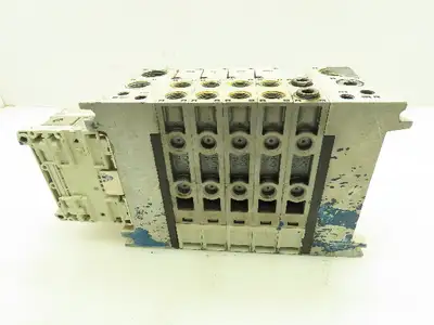 SMC VQC4401-5 Pneumatic Solenoid 4-Valve 5-Station Manifold Block w/EX600-SDN1A