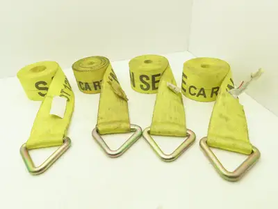 4"x 26' Winch Strap V-Ring D-Ring Flatbed Tie-Down 5000 Lbs  Lot of 4