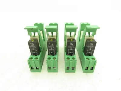 Phoenix Relay w/Base 12-24VDC Din Rail Mount Lot of 4