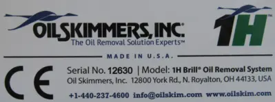 NEW OILSKIMMERS 1H BRILL OIL REMOVAL SYSTEM TUBE 931-39-9150 AC8040FC-RA3060T