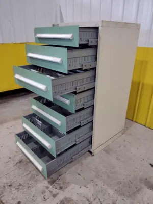 7 DRAWER VIDMAR INDUSTRIAL STORAGE CABINET 30" X 27.5" X 59": STOCK  #21502 (24 AVAILABLE)