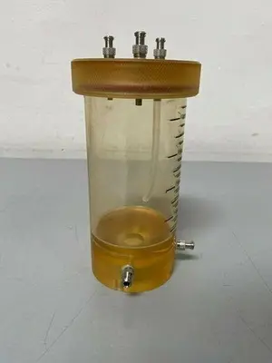 USED ACRYLIC 400ML VM0107-317 VESSEL W/ MULTIPLE .25" FITTINGS