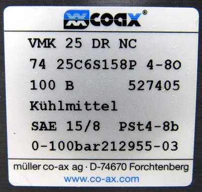 NEW COAX VMK-25-DR-NC SOLENOID VALVE VMK25DRNC 74 25C6S158P 4-80