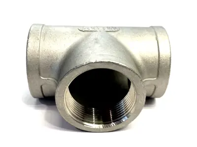 4464K55 | 304 SS Threaded Pipe Fitting, Low-Pressure, Tee Connector, 1-1/2" NPT - New – Open box