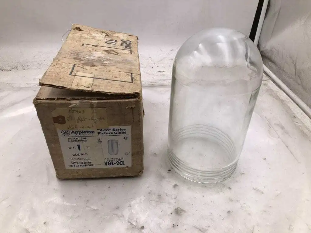 Appleton VGL-2CL Clear Glass Light Fixture Bulb 150/200/300W Med. Base -NIB