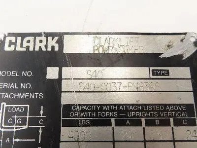 Clark PowrWorker Electric Forklift Hydraulic Cylinders