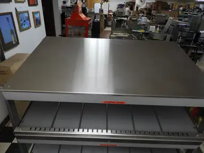 Used JS Used Hatco GRSDS-41D Glo-Ray 41" Slanted Double Shelf Warming Merchandiser Display 220V - JS Heated Cabinets & Displays Illinois US | Falcon Restaurant Supply #1376465