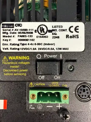 Ctc Parker PA08S-133 Automation 12Vdc/1.0A 24Vdc/0.5A 12W Max (5.6.3)