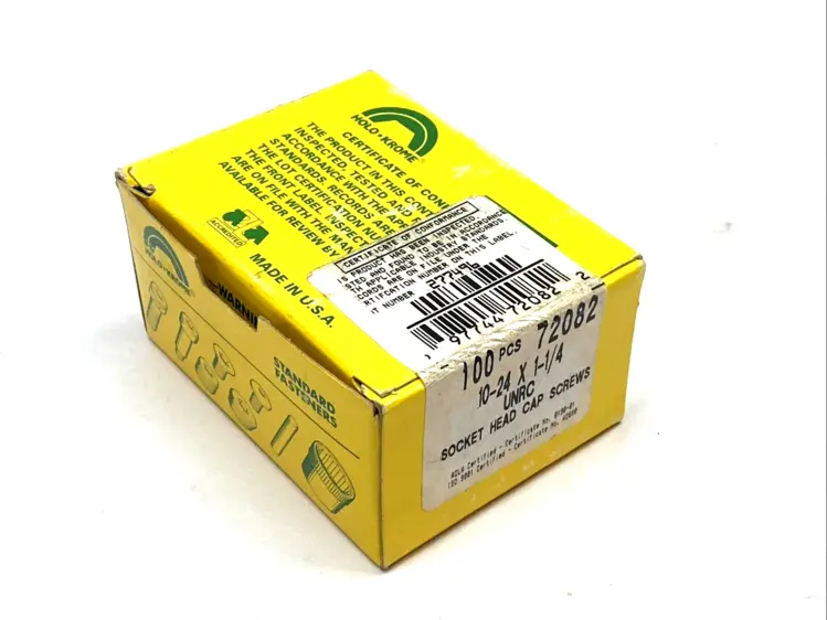 New | in-Stock HOLO-KROME SOCKET HEAD CAP SCREW 10-24 X 1-1/4 ALLOY STEEL Nuts & Screws | Maverick Industrial Sales #1101728