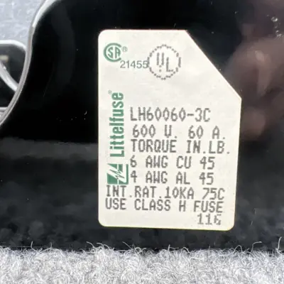 Used Littelfuse LH60060-3C Fuse Accessories California US | Davliegogo LLC #1705491