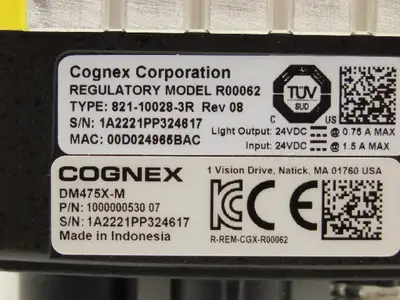Cognex DM475X-M DataMan Fixed Mount Barcode Scanner 24V
