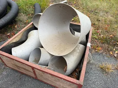 LOT OF LARGE INDUSTRIAL PIPE FITTINGS