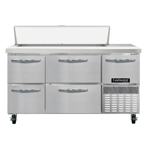 Continental RA60N12-D 60" Sandwich/salad Prep Table W/ Refrigerated Base, 115v