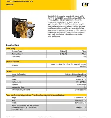 New | in-Stock 2021 CATERPILLAR 3.4B TIER 4 FINAL  74 HP Diesel Engines Colorado US | E&M Equipment #1261586