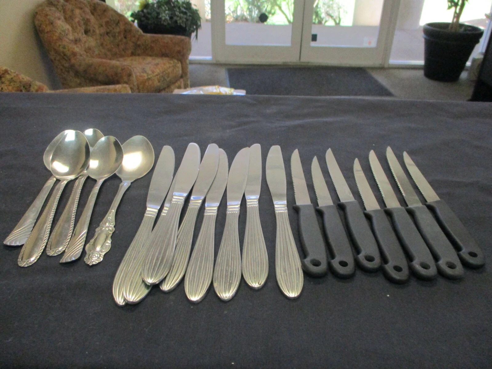 Misc. Used Silverware (5 Table Spoons, 7 Steak Knives, 8 Table Knives)