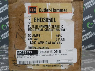 EATON Cutler-Hammer EHD3050L Circuit Breaker 50A 480VAC 250VDC 6638C94G91 New