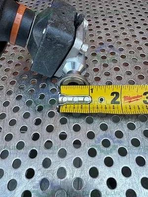USED ITT / GRINNELL 316L STAINLESS STEEL DIAPHRAGM VALVE W/ 1/2" SANITARY FITTING