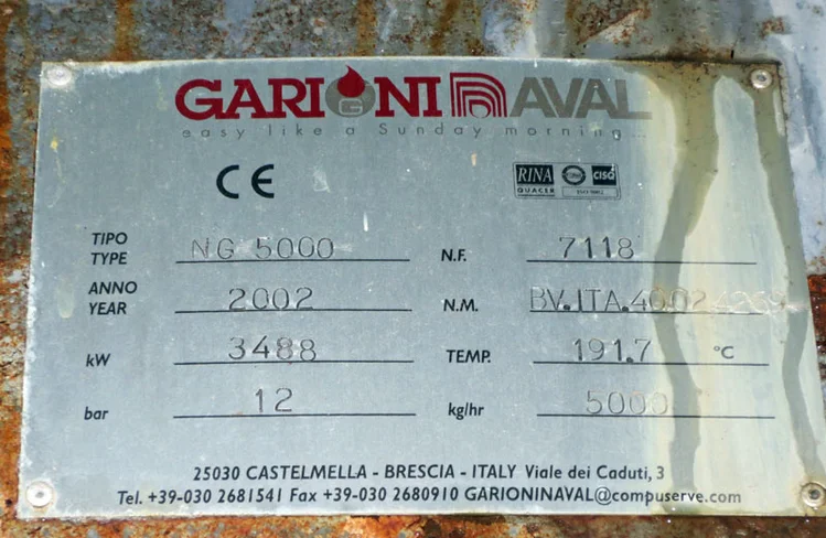 Used 2002 GARIONI FIRETUBE Boilers | Solutions 4 Manufacturing #943449