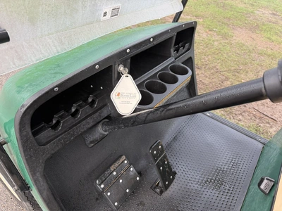 (1) 2015 E-Z-Go golf cart with a Kawasaki gas engine, includes canopy, ball cover, club cover, fold-...