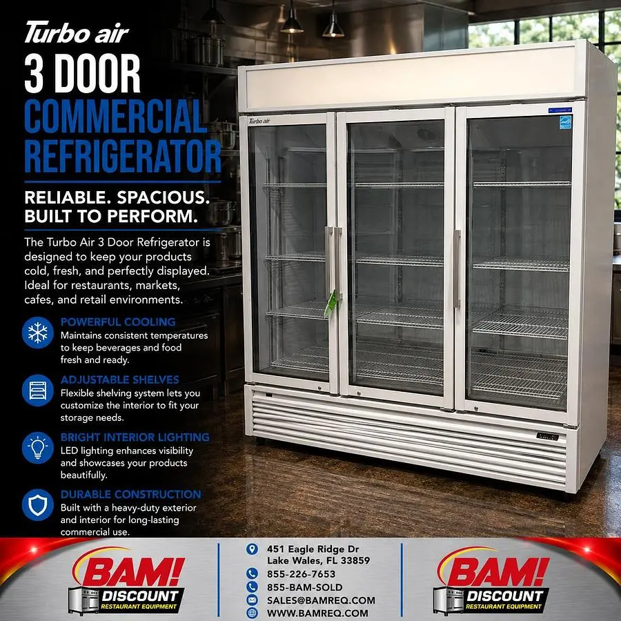 Used TURBO AIR TGF-72SDW Display Refrigerators Florida US | BAM Discount Restaurant Equipment #1390435