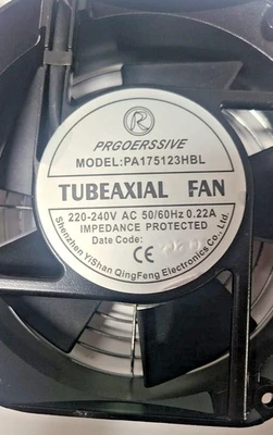 Progressive Tubeaxial Cooling Fan PA175123HBL 220 240V 0.22A AC 50 60 Hz