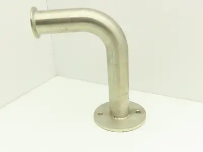 Stainless Sanitary 90° Long Elbow 1.5" Tri-Clamp x Flanged 2-Bolt  Lot of 7