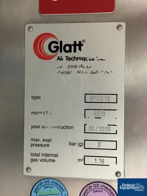 Used Glatt Glatt GPCG 15 Fluid Bed Dryer Fluid Bed Dryers Ohio US | Federal Equipment Company #1337776
