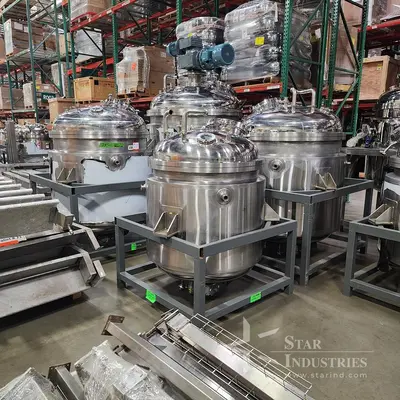 Process Kitchen, Jacketed, Vacuum, Multi Motion Mixing Kettles, Pumps and Mezzanine- BULK LOT