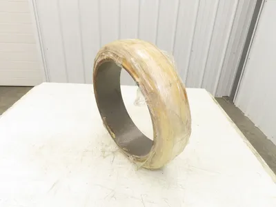Super Solid 15x4x11-1/4 Forklift Tire Smooth Solid Press-on White Non-Marking