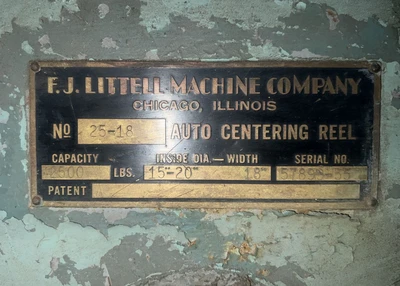 USED LITTELL MATERIAL HANDLING MACHINERY 25-18