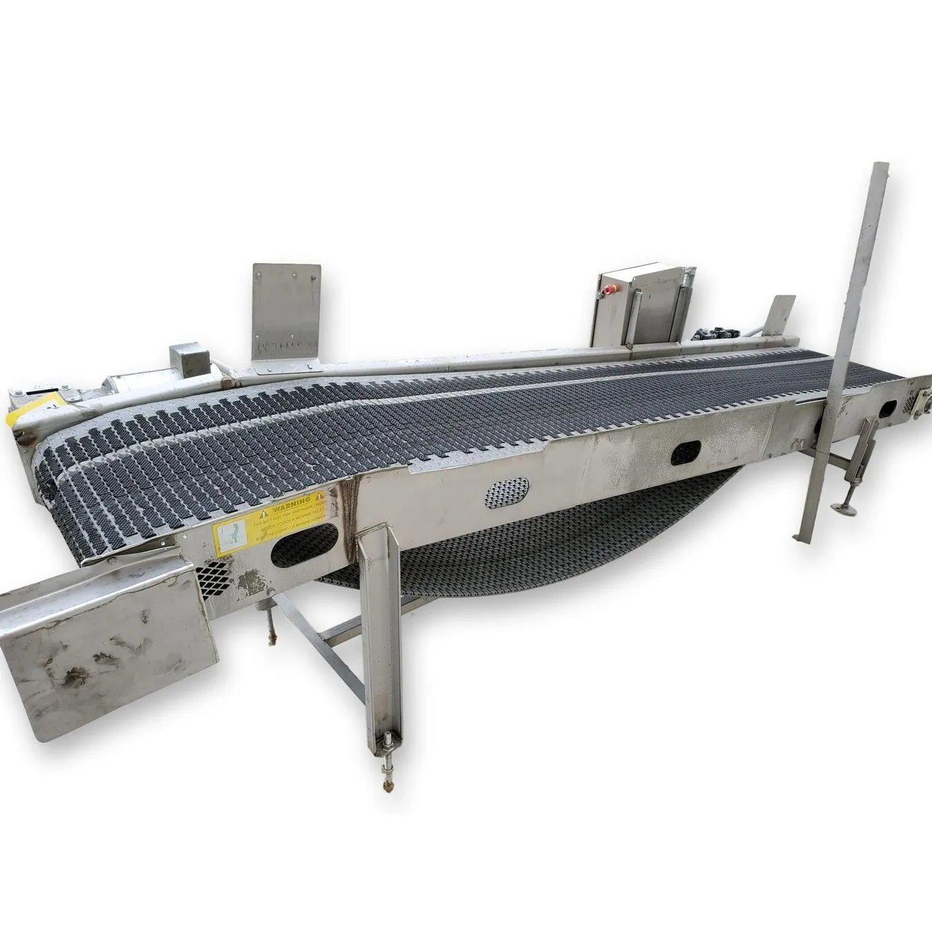 24" W x 11'-8" Long Millard MFG Food Processing Plastic Link Belt Conveyor
