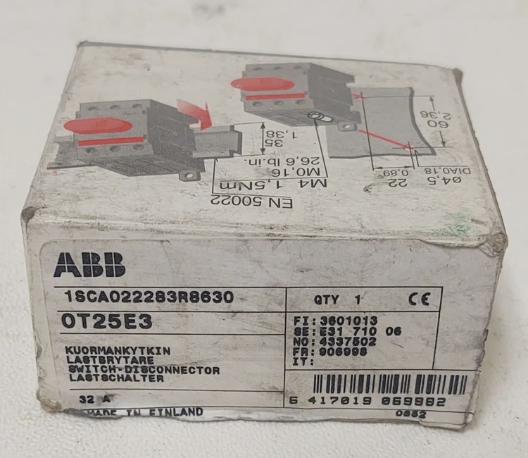 New | in-Stock ABB ["OT25E3S", "1SCA022283R8630"] Disconnects Kentucky US | Edwards Industrial Repair #1015334