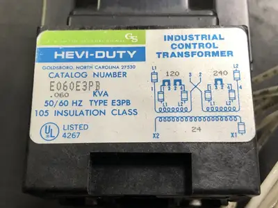 0.60 kVA Control Transformer, 120/240 pri. volts, 24 sec. volts E060E3PB