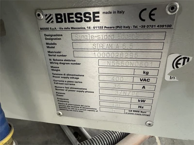 Used 2018 BIESSE STREAM A 6.5 Edge Banders Florida US | MachineryMax #1461524