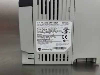 Allen Bradley 22D-D1P4N104/A PowerFlex 40P AC Drive, .04kW/0.5HP (REFURB) 1A-06