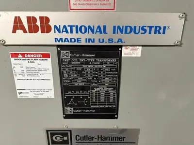 ABB CUTLER HAMMER 2500/3333 kVA 13800 Delta to 600Y 3PH Dry Type Transformer