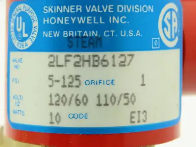 Skinner 2LF2HB6127 Brass Solenoid Valve 2-Way NC 120V 125 PSI Steam 1" NPT