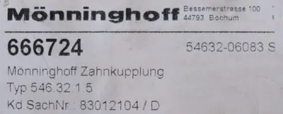NEW MONNINGHOFF 546.32.1-S0 COIL 666724 546.32.1.5 546321S0