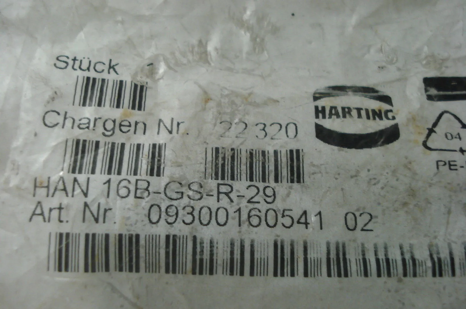 NEW HARTING HAN 16B-GS-R-29 SOCKET SHELL