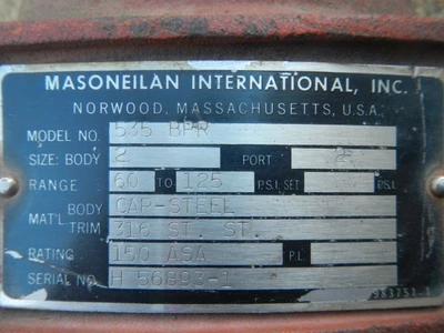 Masoneilan 2" 150 Rating, WCB Steel Flanged Control Valve