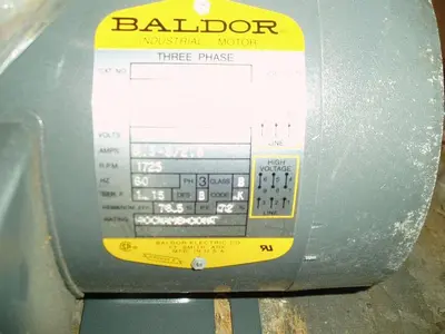Motor, 1.5 HP, Baldor, 1725 RPM Out, 208-230/460V (6) #S743669