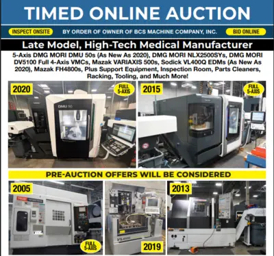 LATE MODEL, HIGH-TECH MEDICAL MANUFACTURER – BY ORDER OF OWNER OF BCS MACHINE
