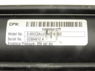 Parker 2.00CC2ALU14AC14.000 Pneumatic Air Cylinder 2" Bore 14" Stroke 250PSI