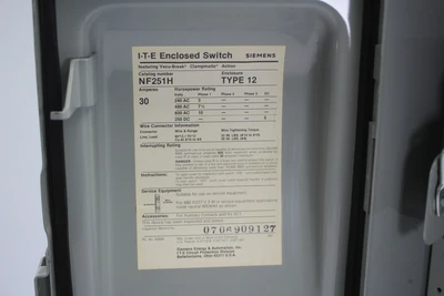 New | in-Stock ITE Siemens NF-251H Disconnects California US | Davliegogo LLC #1707881