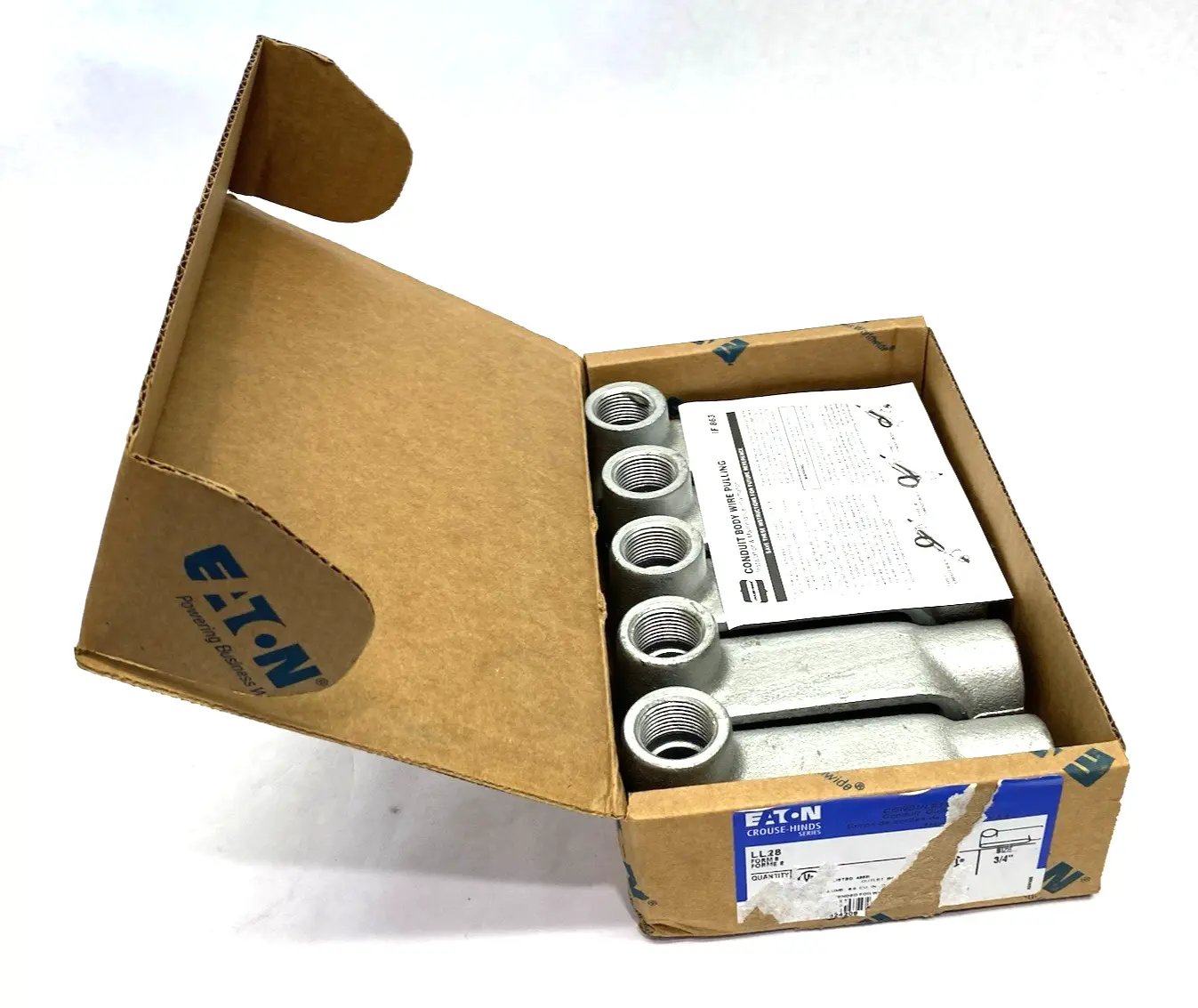 New | in-Stock Eaton Crouse-Hinds Condulet Form 8 Conduit Outlet Body LL Shape 3/4" 5-PACK Electrical Fittings Michigan US | Maverick Industrial Sales #1509693